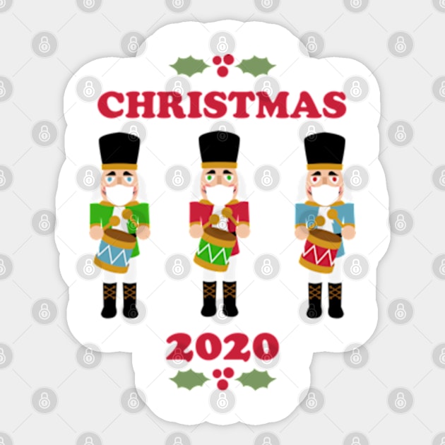 Masked Wooden Toy Soldier Christmas 2020 Sticker by MedleyDesigns67